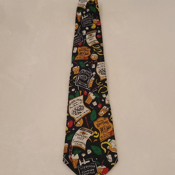 100% Silk Neck Tie Cocktails Motifs - Picture 8 of 8